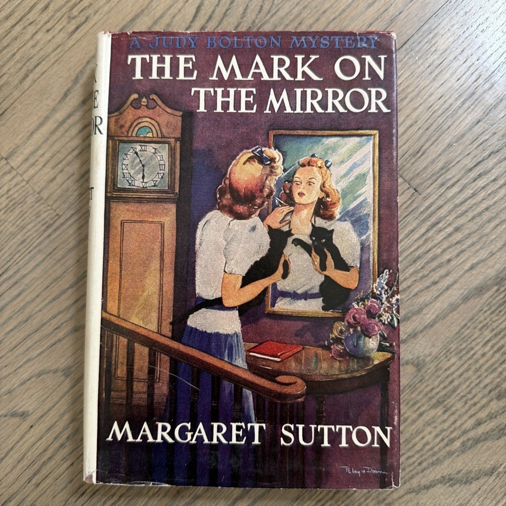 The Mark on the Mirror, Judy Bolton Myster, by Margaret Sutton HC/DJ 1942 Red‎